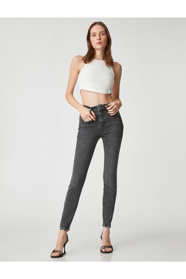 Koton Koton High Waisted Jeans with Skinny Legs, Slim Fit - Carmen Jean