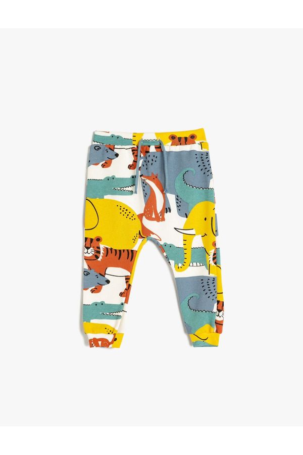 Koton Koton Jogger Sweatpants Animal Printed Tie Waist