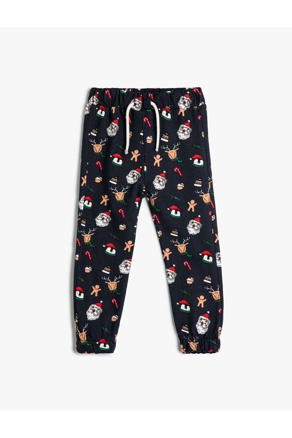 Koton Koton Jogger Sweatpants Christmas Theme Santa Claus Printed Cotton