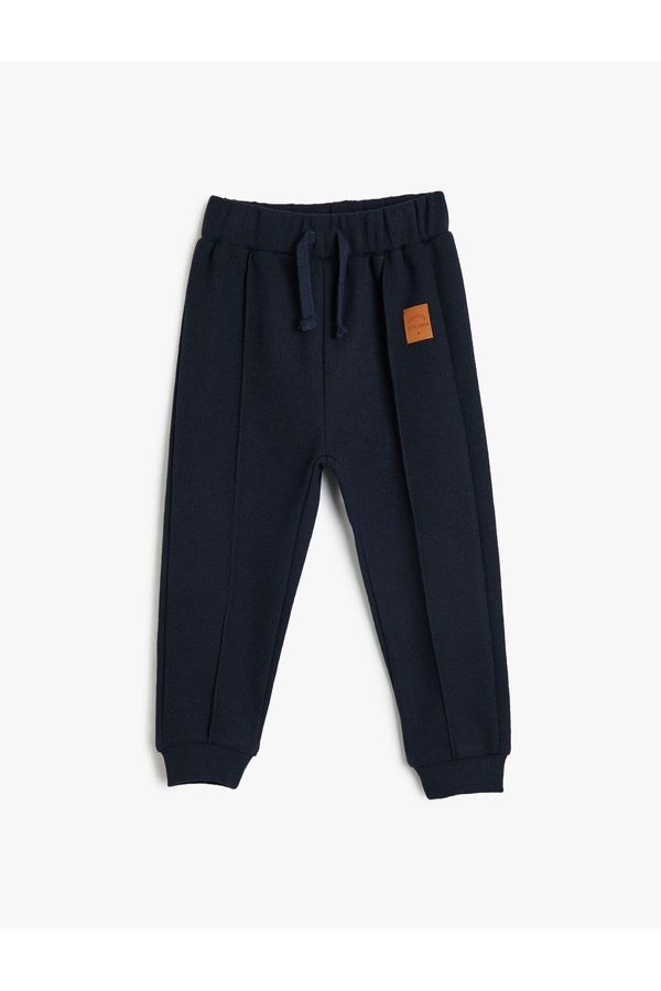 Koton Koton Jogger Sweatpants with Tied Waist Applique Detail