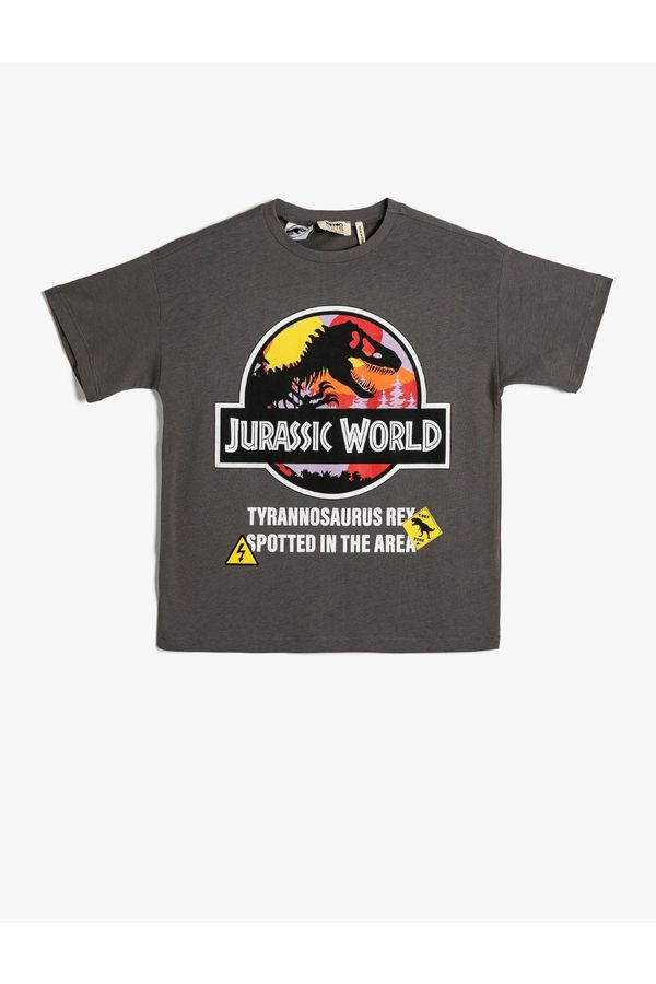 Koton Koton Jurassic World T-Shirt Licensed Short Sleeve Crew Neck Cotton