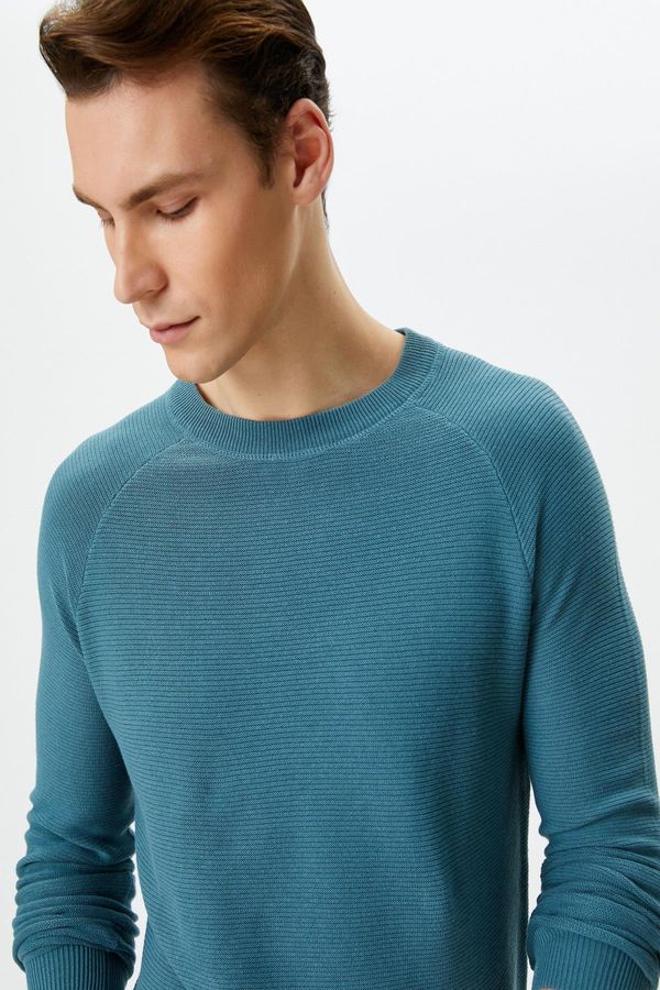 Koton Koton Knitwear Sweater Basic Crew Neck Raglan Sleeve Cotton