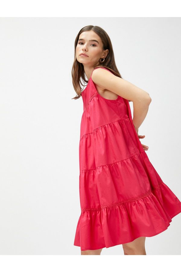 Koton Koton Layered Mini Dress Sleeveless Cotton