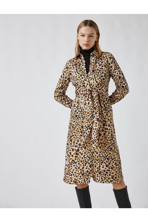 Koton Koton Leopard Patterned Midi Dress