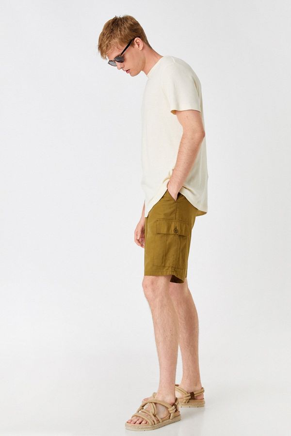 Koton Koton Linen Blend Cargo Chino Shorts