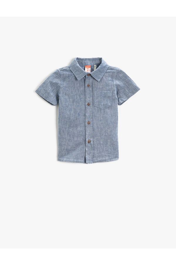 Koton Koton Linen Blend Short Sleeve Shirt