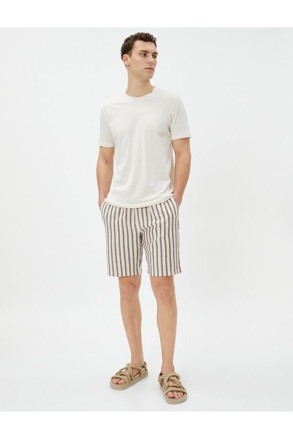 Koton Koton Linen Blend Shorts with Pocket Detail and Elastic Waist