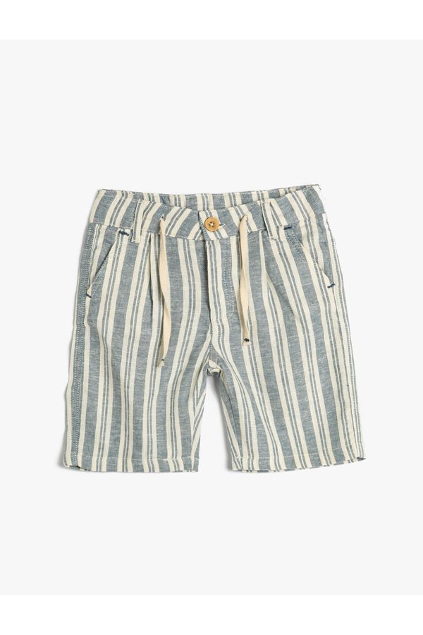 Koton Koton Linen Shorts Chino Tie Waist Pocket