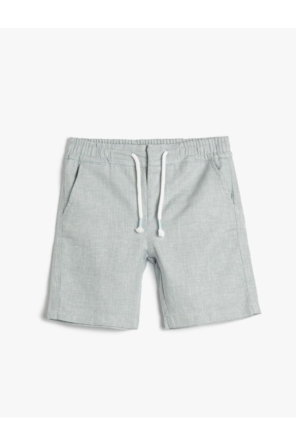 Koton Koton Linen Shorts with Tie Waist Elasticated Pockets