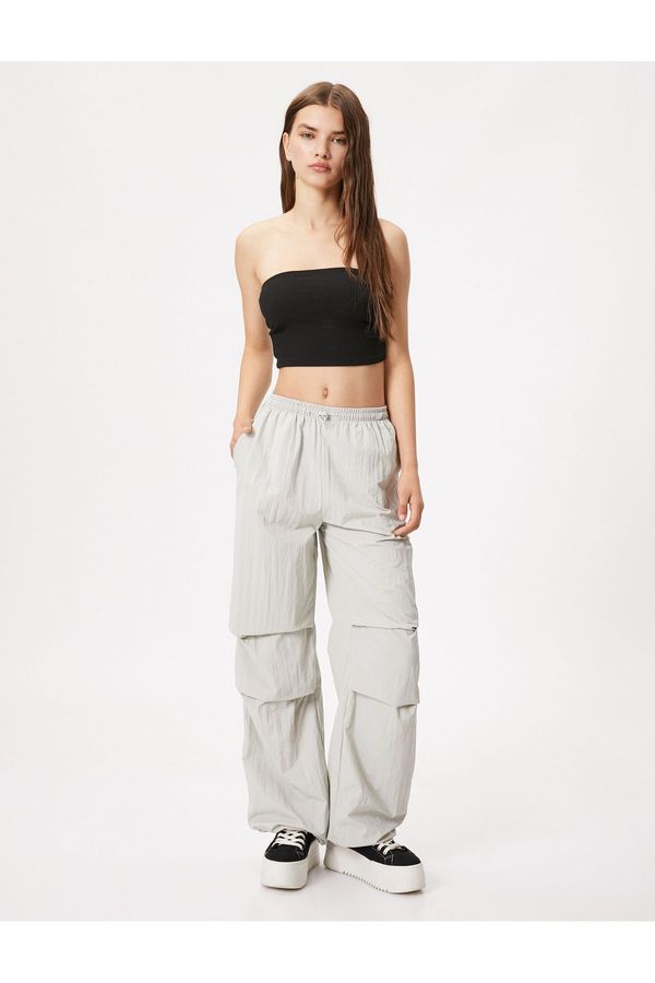 Koton Koton Loose Parachute Trousers Fold Detail