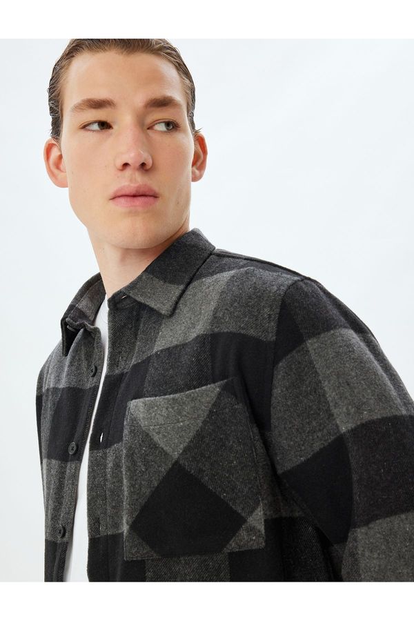 Koton Koton Lumberjack Shirt Long Sleeve Pocket Detail