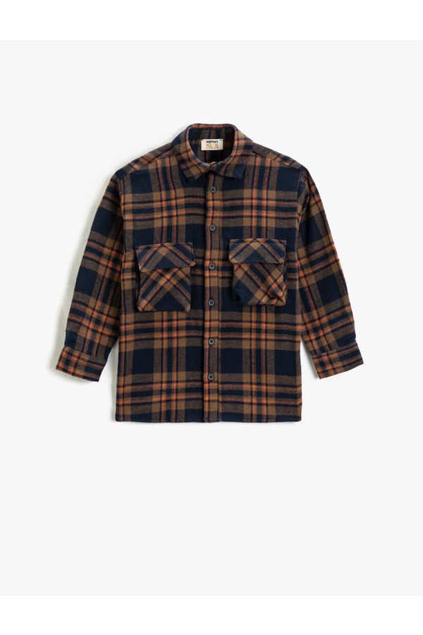 Koton Koton Lumberjack Shirts With Pockets, Long Sleeves Double Flap