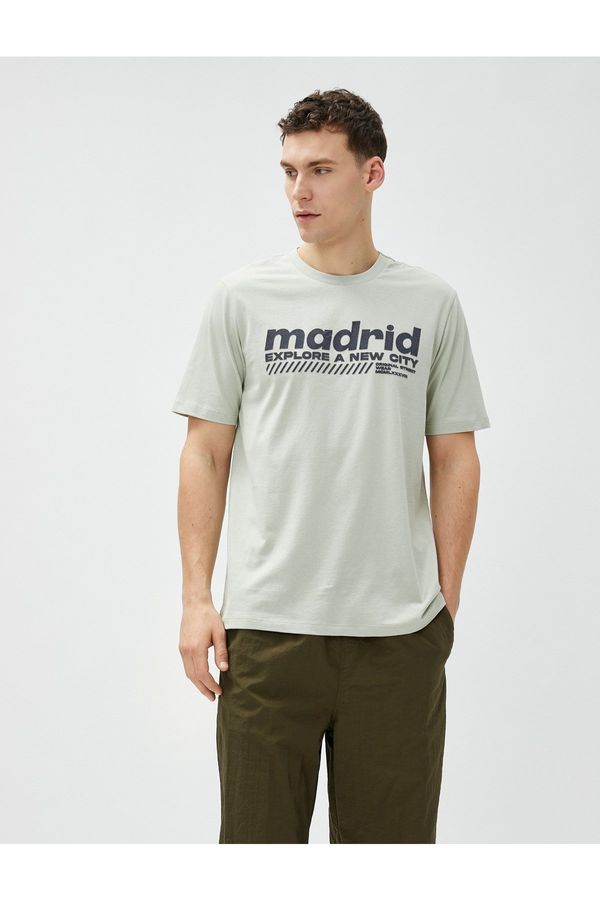Koton Koton Madrid Printed T-Shirt Short Sleeved Crew Neck Cotton