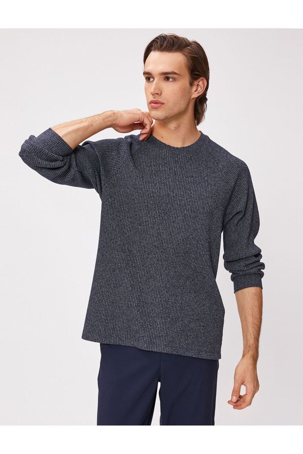 Koton Koton Marked Sweater Crew Neck Slim Fit Long Sleeve