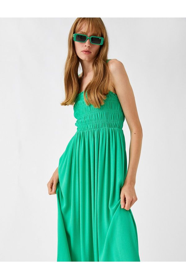 Koton Koton Midi Length Dress With Gippes Modal Blend