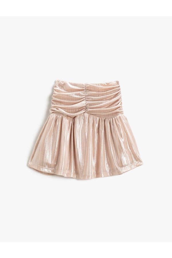 Koton Koton Midi Skirt with Shiny Drape Detail