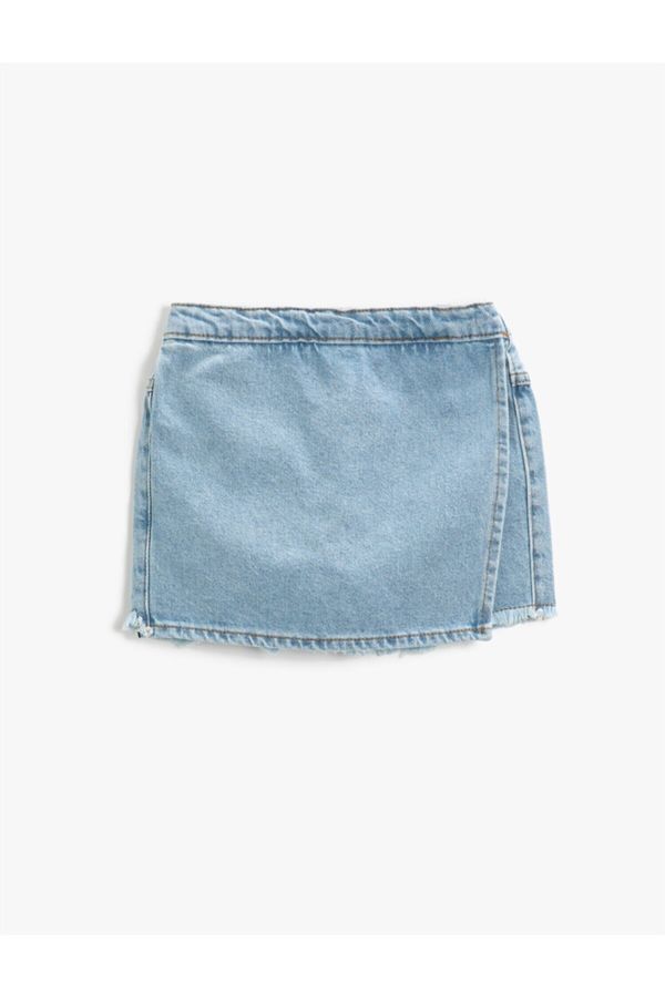 Koton Koton Mini Denim Shorts Skirt Cotton