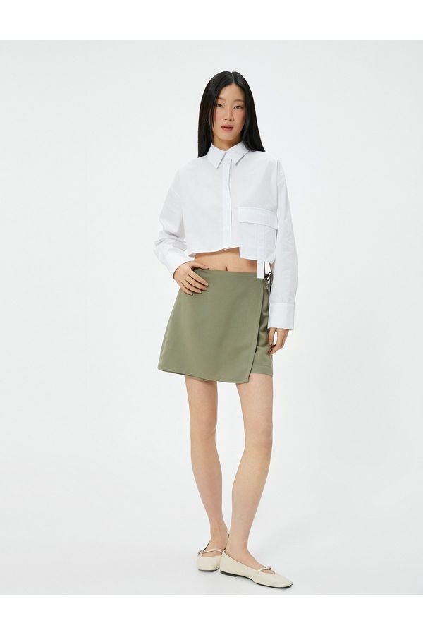 Koton Koton Mini Short Skirt Tie Detail Modal Blended