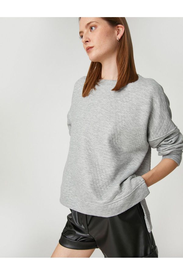 Koton Koton Oversize Sweatshirt Crew Neck