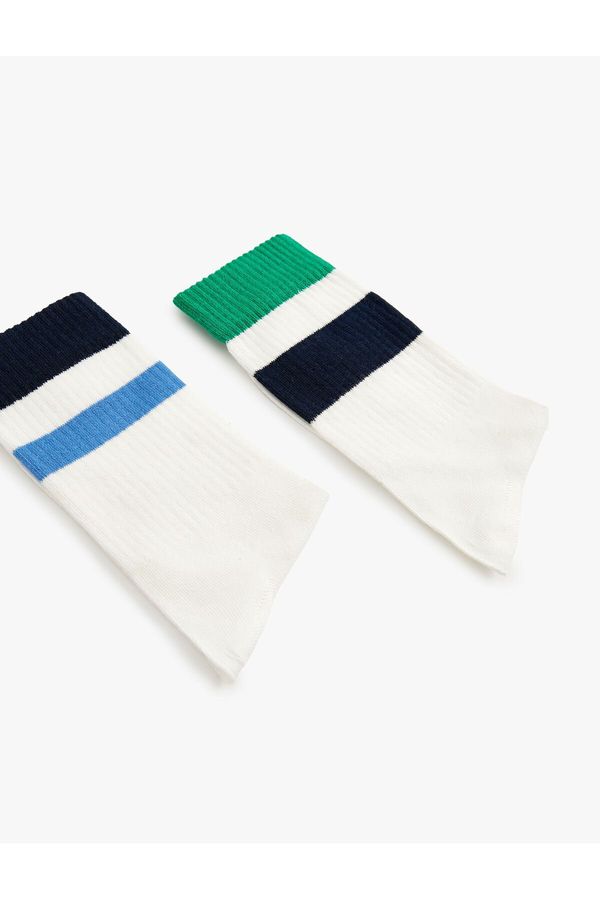 Koton Koton Pair of Tennis Socks Striped Patterned