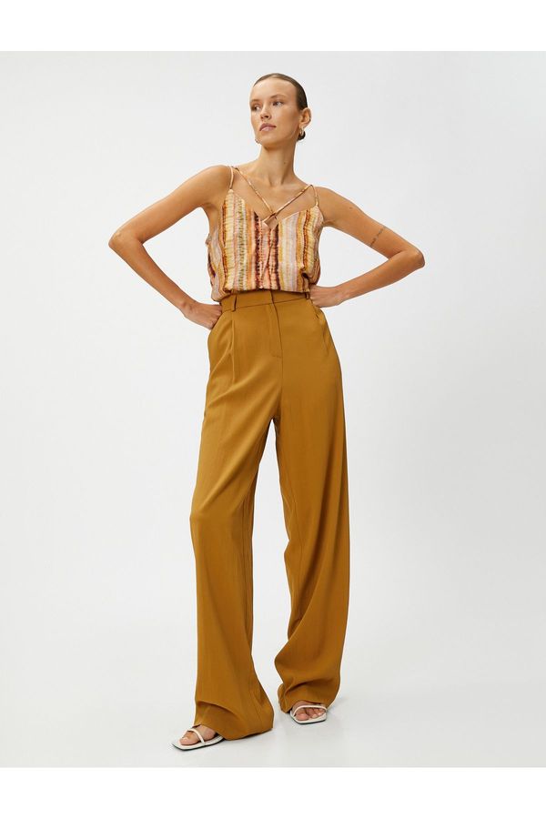 Koton Koton Palazzo Trousers Lyocell Blended