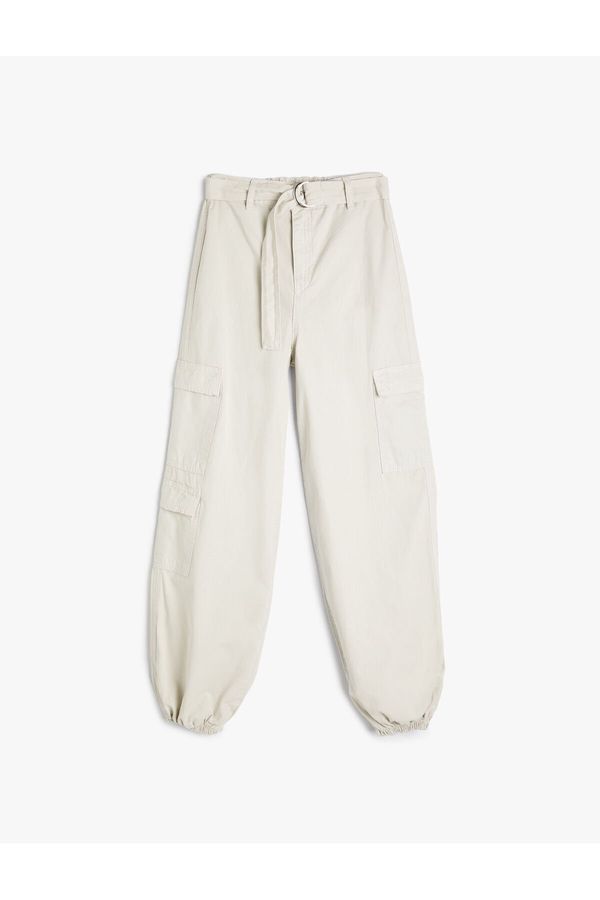 Koton Koton Parachute Trousers Cargo Pocket With Belt Cotton