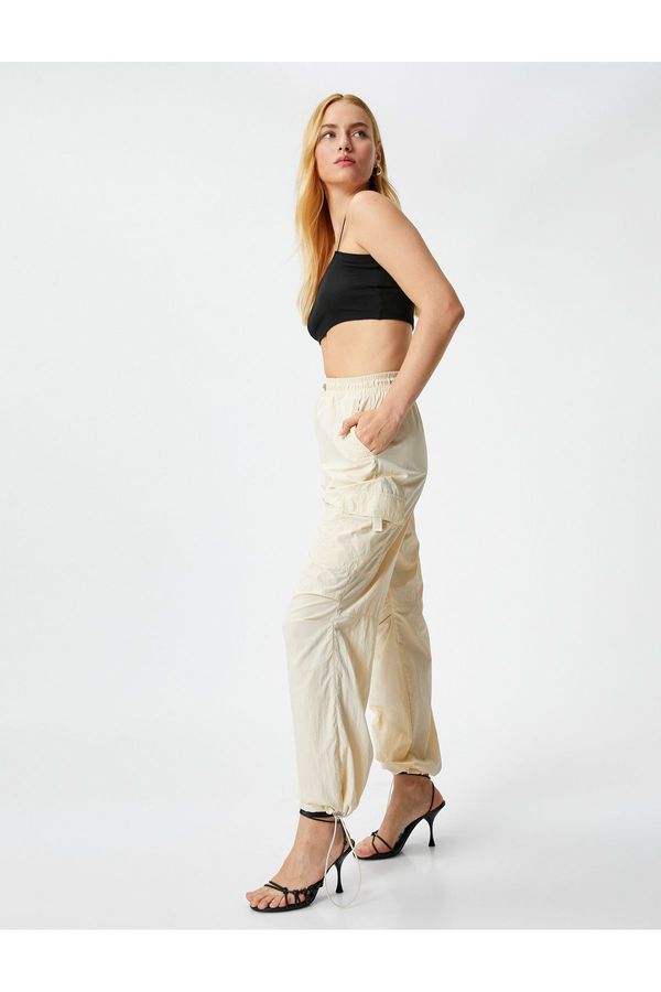 Koton Koton Parachute Trousers with Elastic Waist Stopper Detail and Pockets