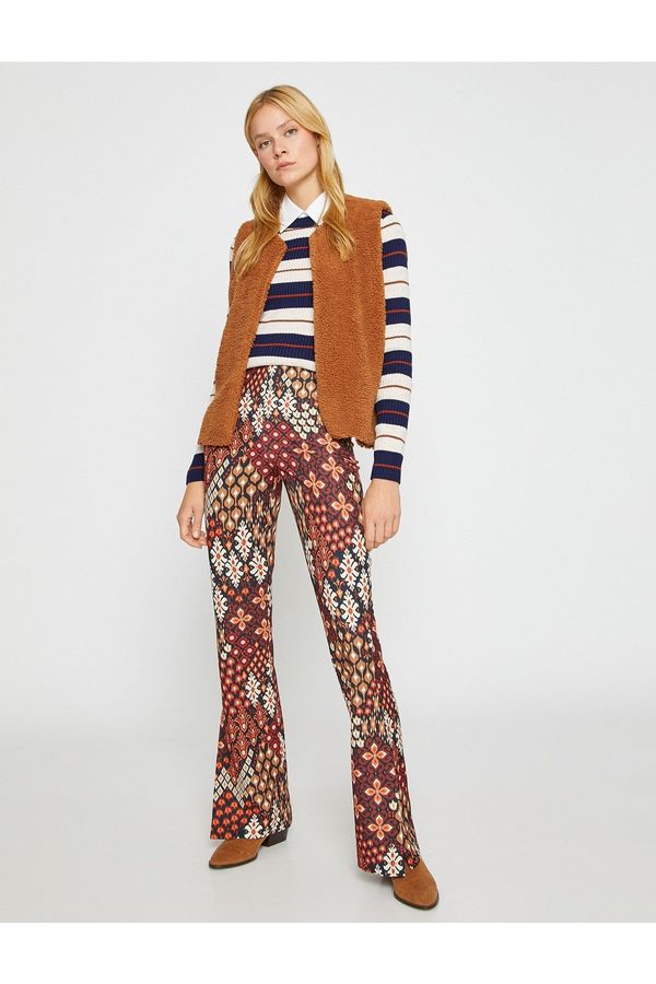 Koton Koton Patterned Flare Trousers