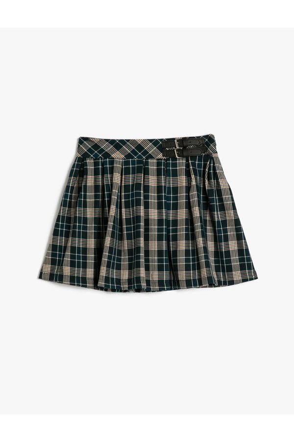 Koton Koton Pleated Skirt Belt Detail