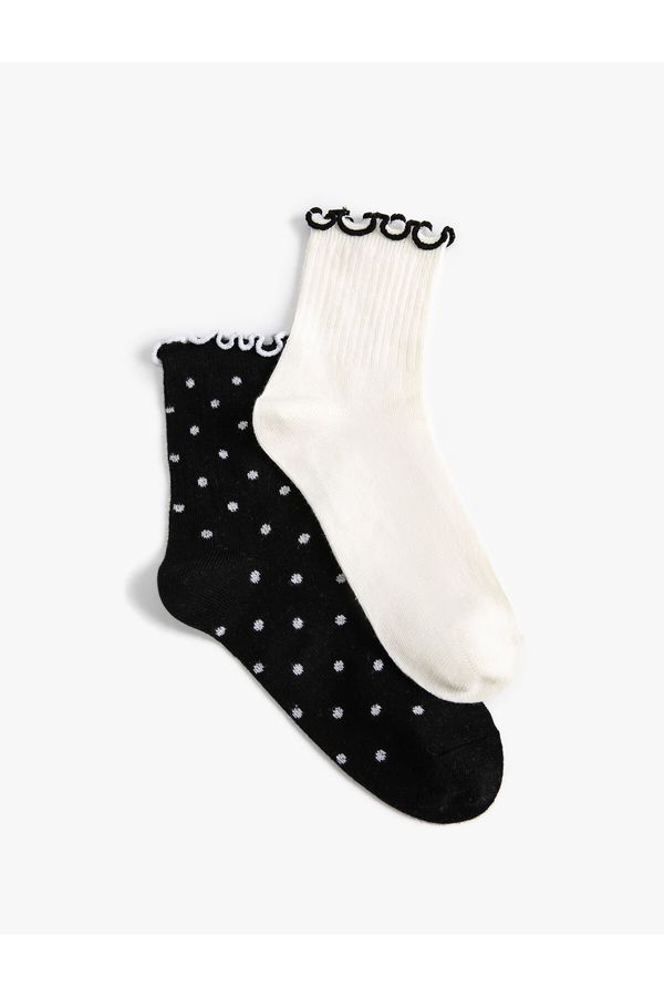 Koton Koton Polka Dot Set of 2 Socks with Ruffle Detail