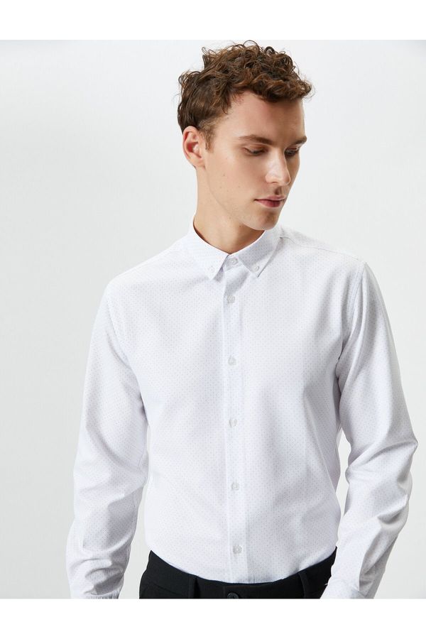 Koton Koton Polka Dot Shirt Long Sleeve Classic Collar Buttoned