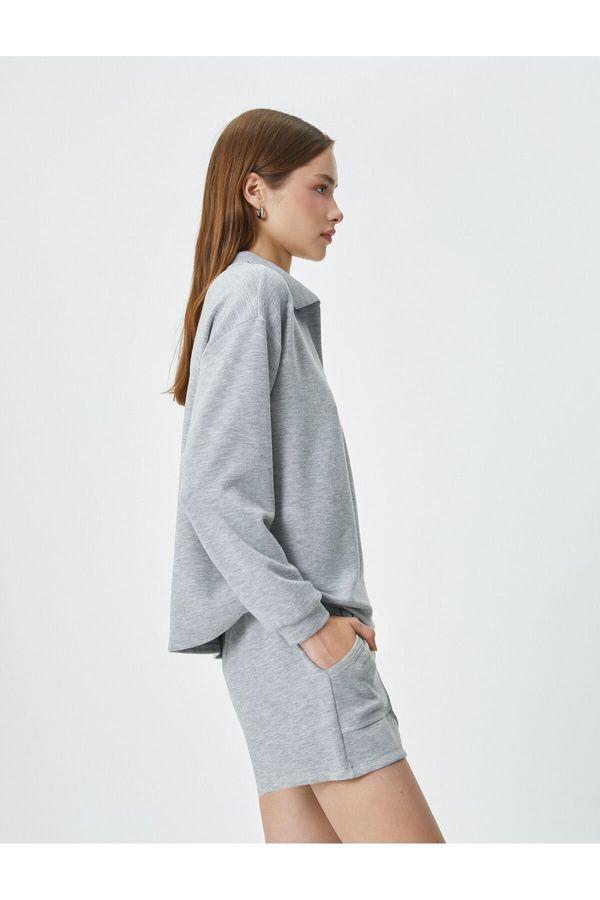 Koton Koton Polo Neck Sweatshirt Viscose Long Sleeve Comfortable Fit