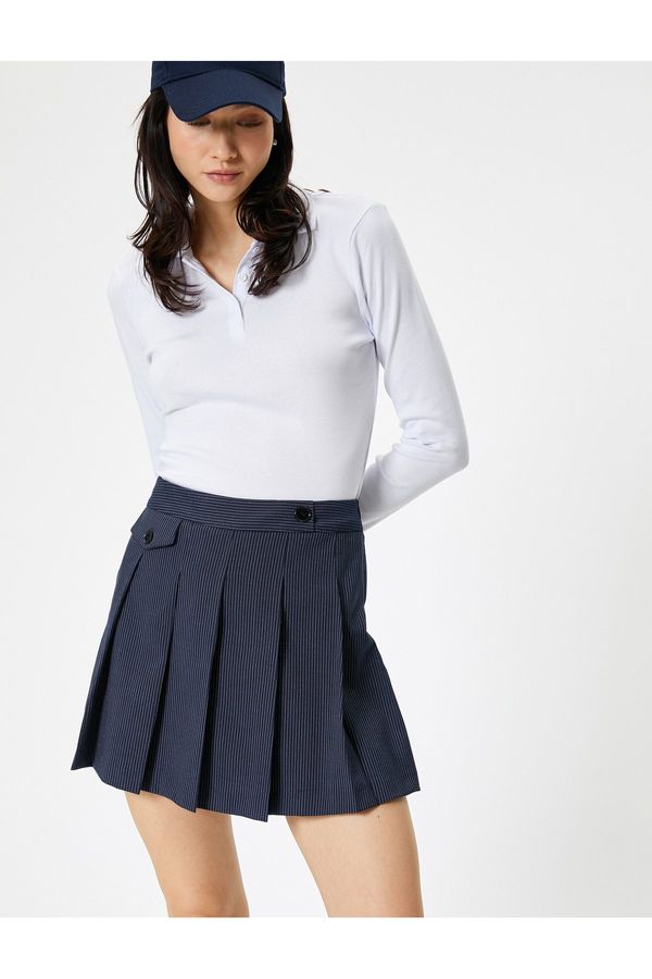 Koton Koton Polo Neck T-Shirt Long Sleeve Buttoned Standard Cut