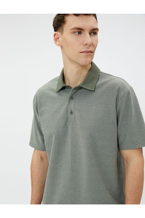 Koton Koton Polo T-Shirt with Short Sleeves and Buttons Cotton