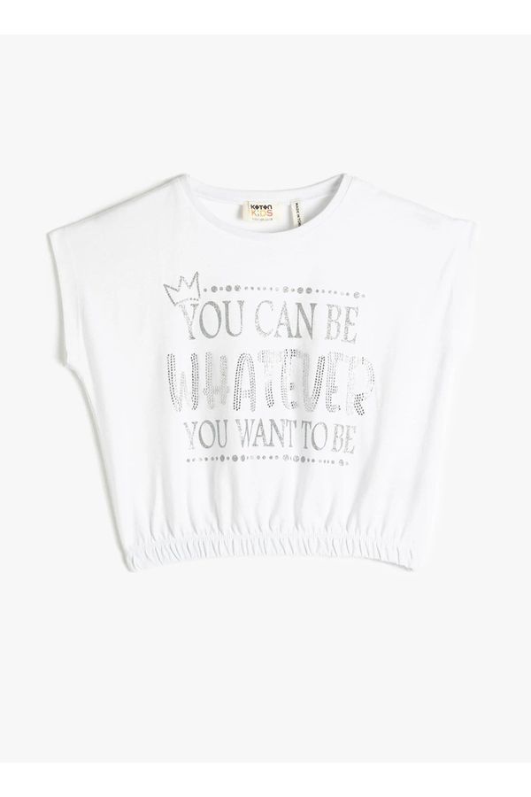 Koton Koton Printed White Girls' T-Shirt 3skg10063ak