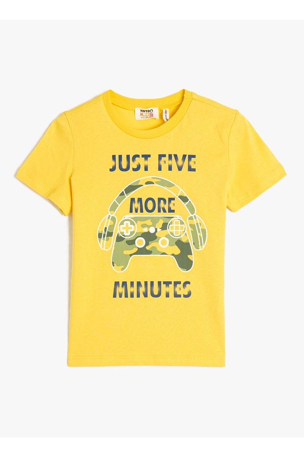 Koton Koton Printed Yellow Boys' T-Shirt 3skb10139tk