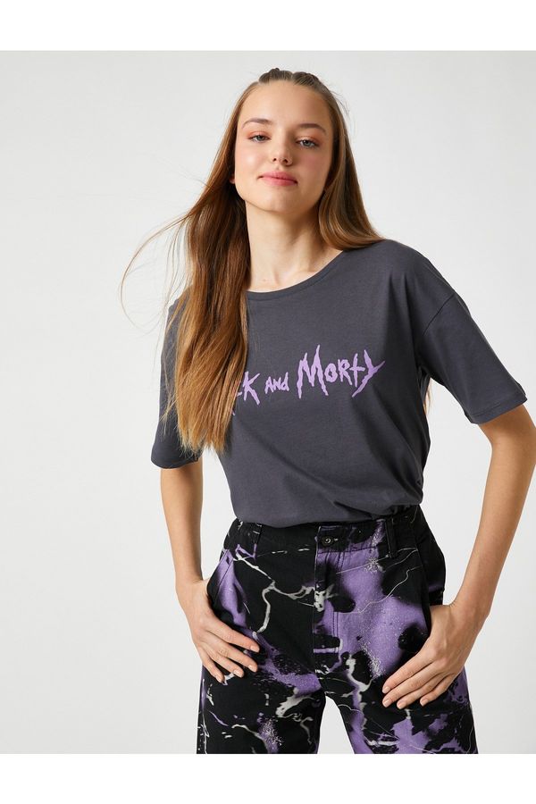 Koton Koton Rick And Morty T-Shirt Licensed Short Sleeve Crew Neck