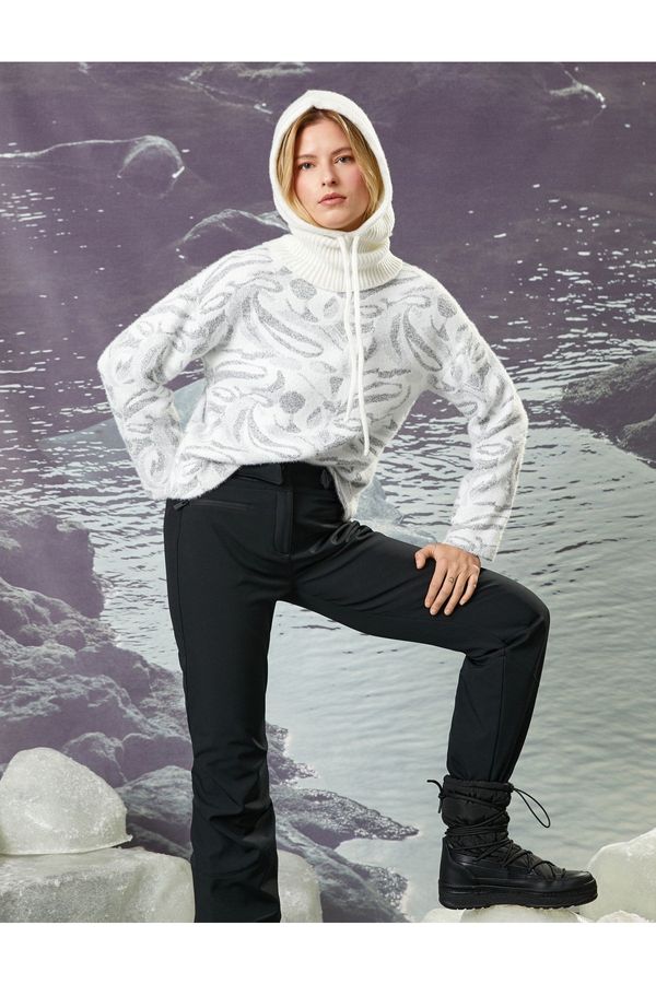 Koton Koton Şahika Ercümen X - Soft Textured Stand-Up Collar Sweater