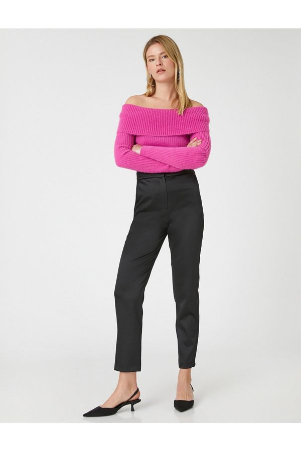 Koton Koton Satin Classic Trousers with Pockets