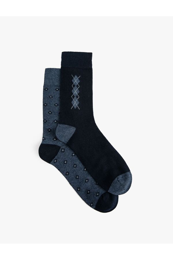 Koton Koton Set of 2 Socks with Minimal Pattern