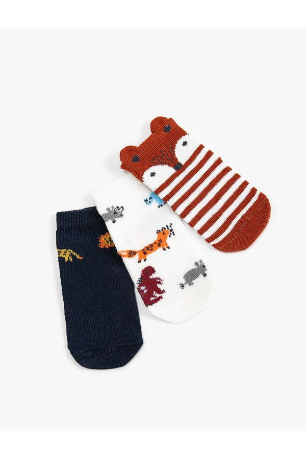Koton Koton Set of 3 Animal Patterned Socks