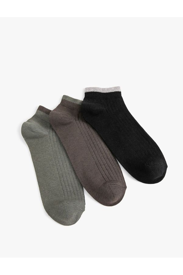 Koton Koton Set of 3 Booties and Socks, Multicolored Textured
