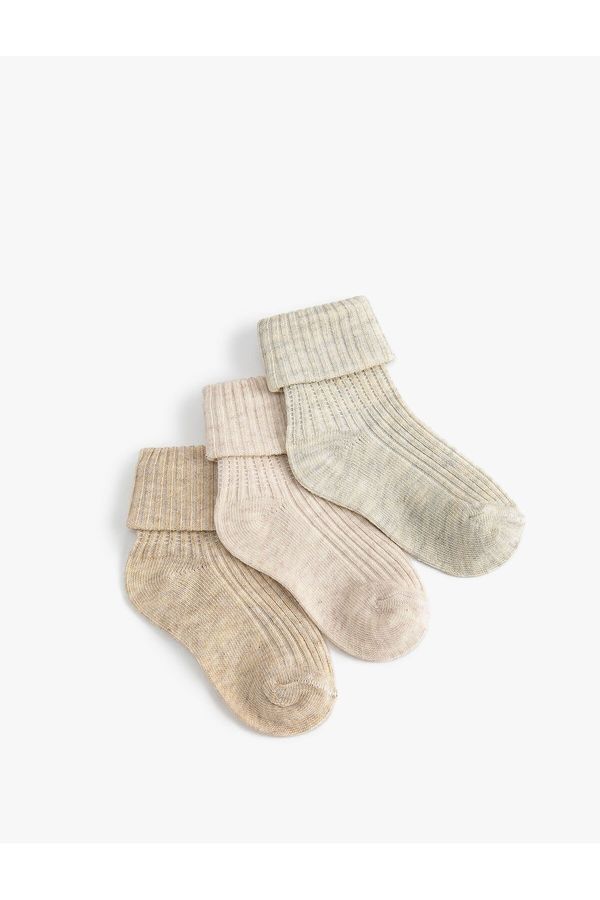Koton Koton Set of 3 Colorful Socks. Cotton