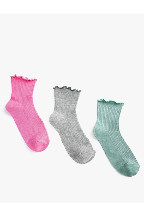 Koton Koton Set of 3 Socks with Frill Detail