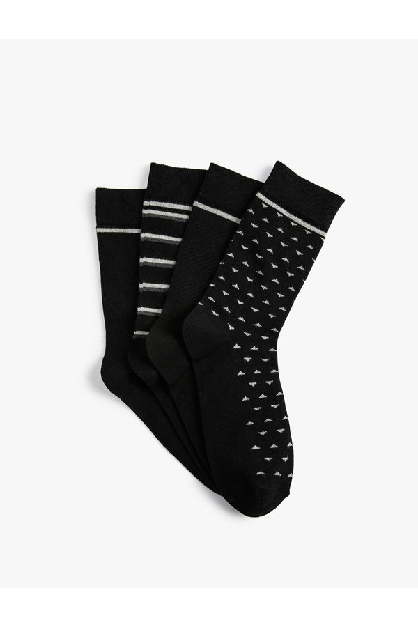 Koton Koton Set of 4 Socks with Geometric Pattern