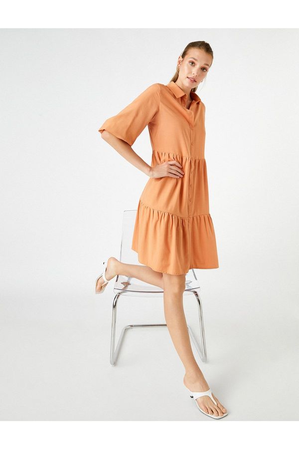 Koton Koton Shirt Dress Balloon Sleeve