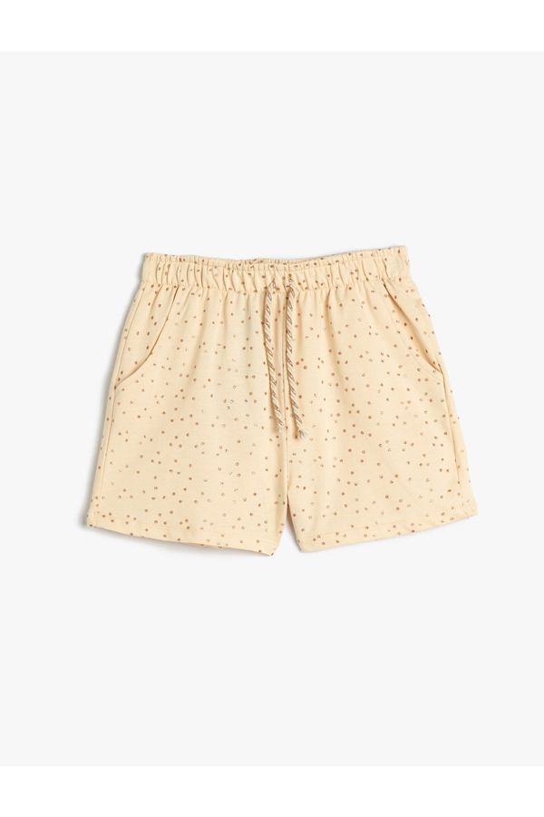 Koton Koton Shorts Tie Waist Elastic Pocket Glitter Polka Dot Patterned Cotton