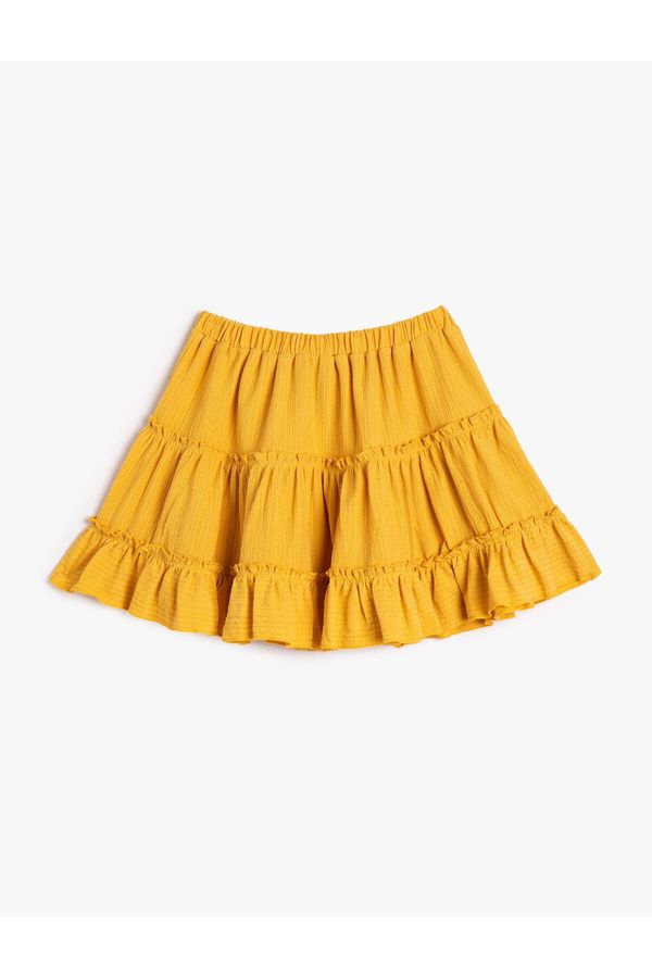 Koton Koton Skirt Frilled Comfortable Cut Elastic Waist Textured