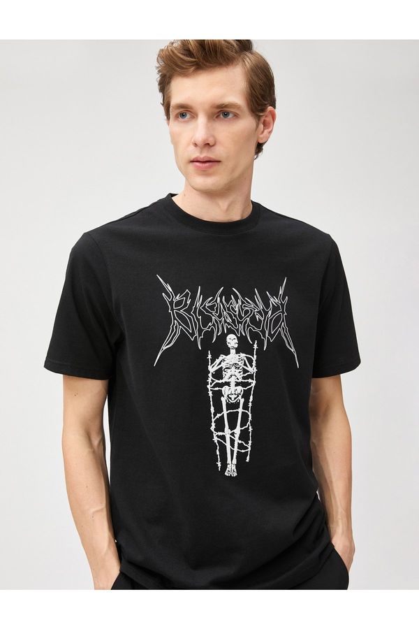 Koton Koton Skull Printed T-Shirt Crew Neck Short Sleeve