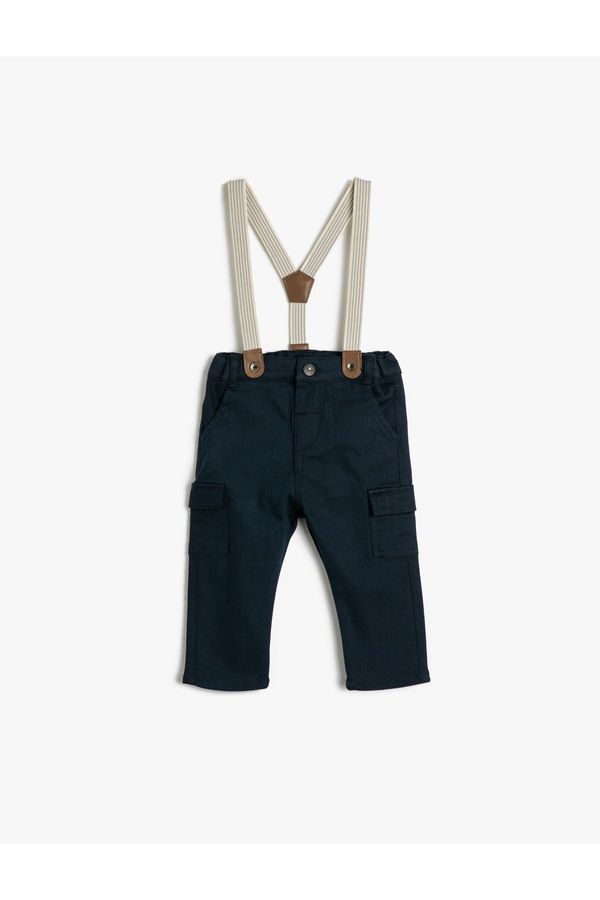 Koton Koton Slim Fit Cargo Pants with Straps, Adjustable Elastic Waist.